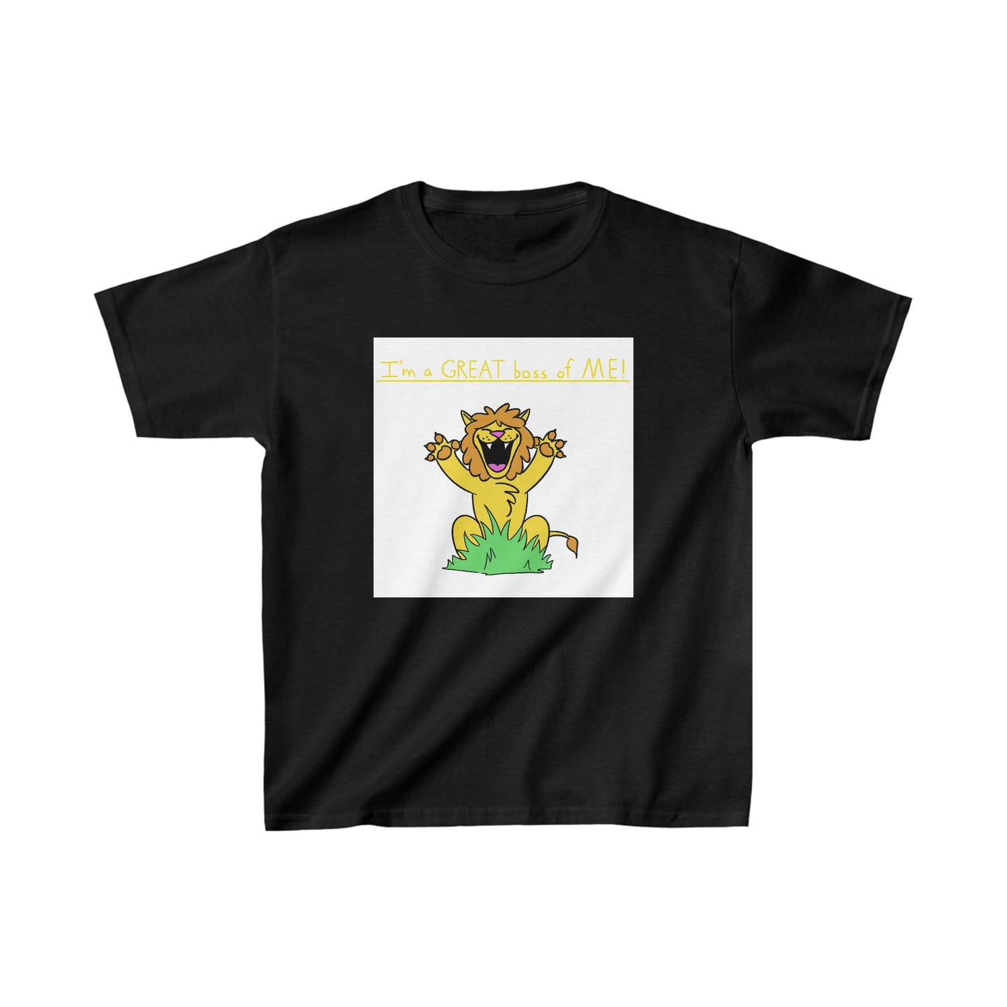 ITBOM Lion Boss Big Kids Regular Fit Heavy Cotton Short Sleeve Tee XS-XL in 7 different Boss-Some colors