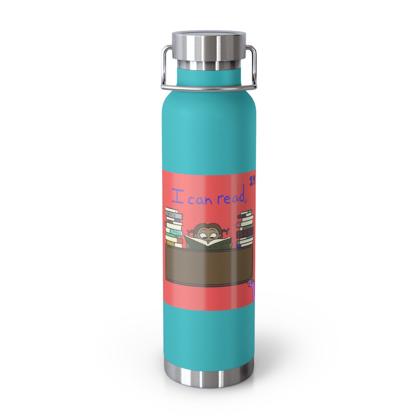 ITBOM I Can READ BOSS Copper Vacuum Insulated Bottle, 22oz - Book Worm Bookworm