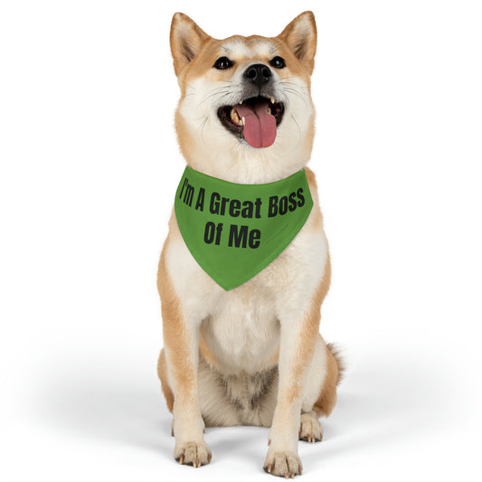 ITBOM GREEN DOG Boss Pet Bandana Collar